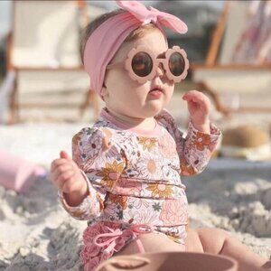 [Brand New] Caden Lane Long Sleeve Rash Guard Boho Floral 3-6M